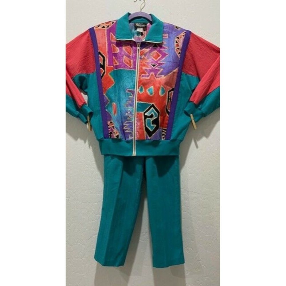 Women's Silver Threads 2-Piece Jacket & Pant Set S
